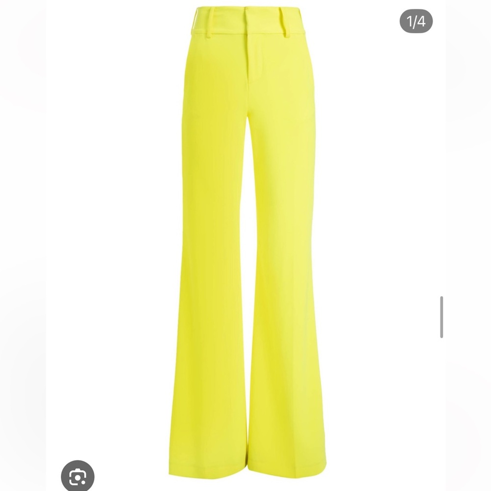 Alice + Olivia Yellow Flare Pants